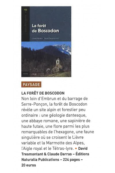 La forêt de Boscodon » dans la revue « Espaces naturels